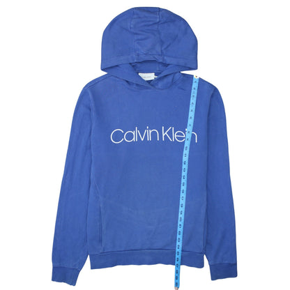Calvin Klein Men's Blue Pullover Hoodie XL Logo Fleece Sweatshirt
