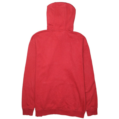 Tommy Jeans Men's Red Relaxed Fit Pullover Hoodie XL