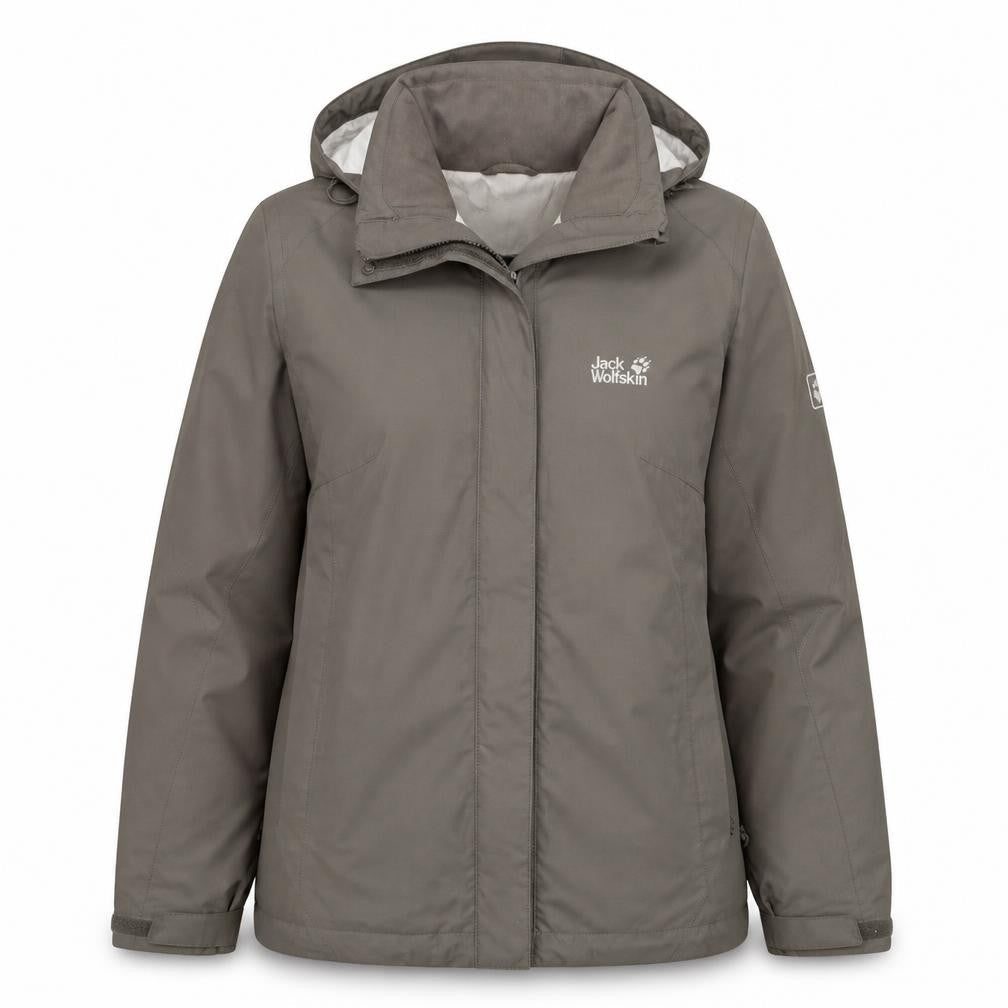 Jack Wolfskin Women's Brown Waterproof Hooded Jacket Size 14