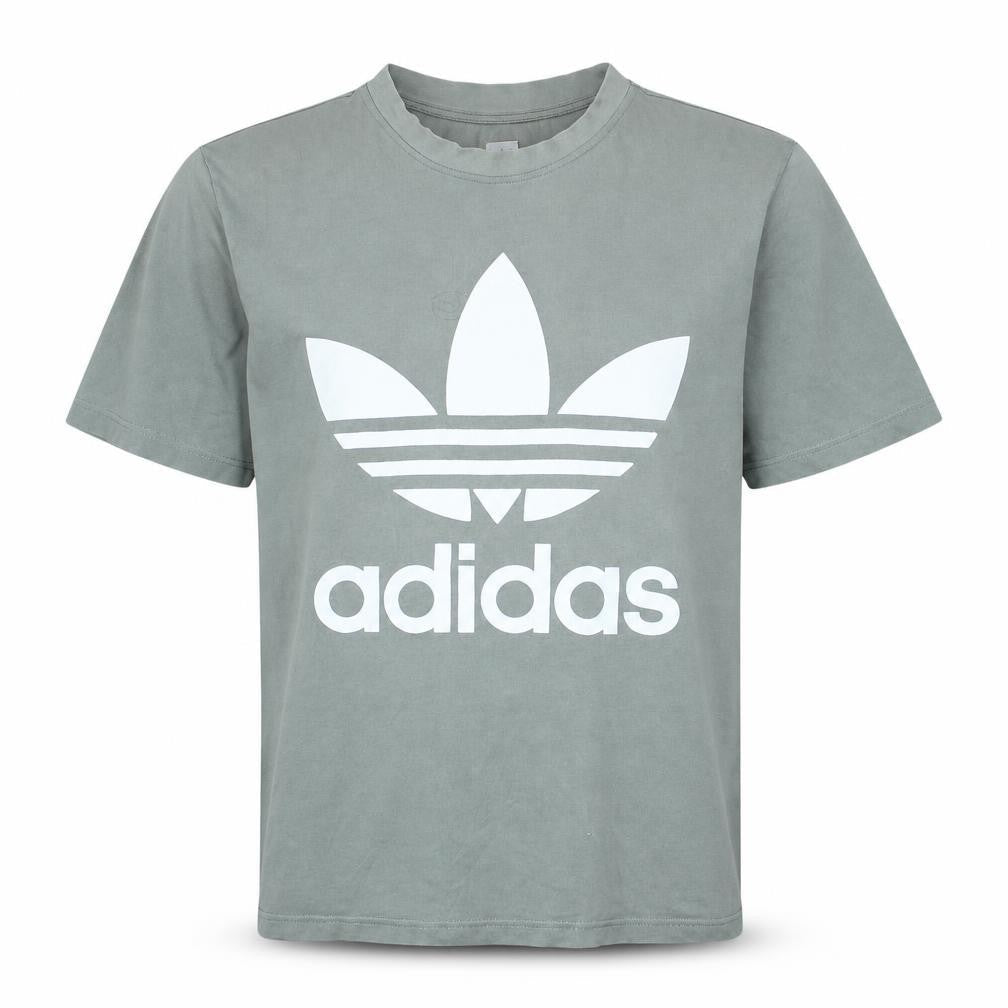 Adidas Men Grey Graphic Logo T-Shirt L Crew Neck Cotton