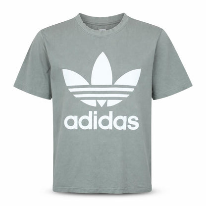 Adidas Men Grey Graphic Logo T-Shirt L Crew Neck Cotton
