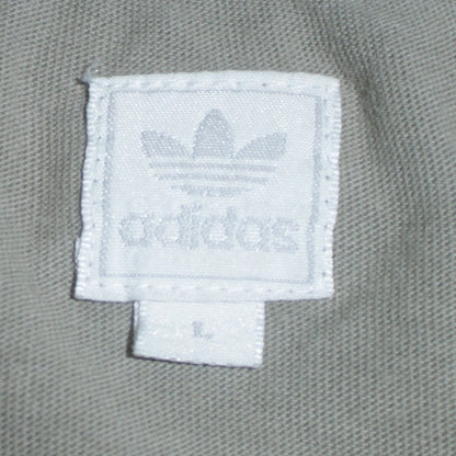 Adidas Men Grey Graphic Logo T-Shirt L Crew Neck Cotton