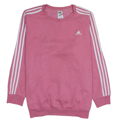 Adidas Women Pink Crew Neck Pullover Sweatshirt 4XL Logo Detail