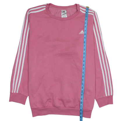 Adidas Women Pink Crew Neck Pullover Sweatshirt 4XL Logo Detail