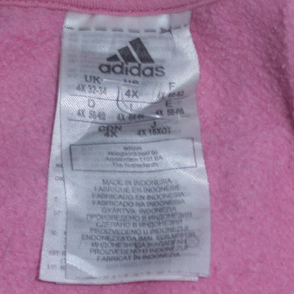 Adidas Women Pink Crew Neck Pullover Sweatshirt 4XL Logo Detail