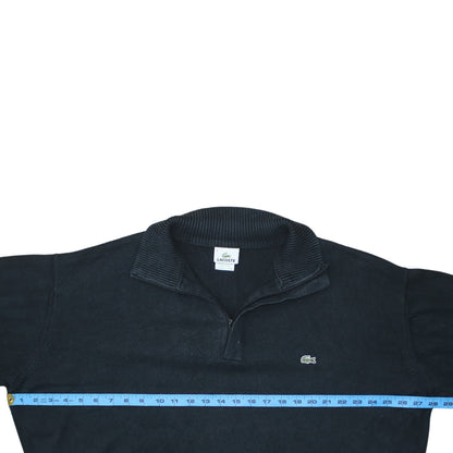 Lacoste Men’s Black Cotton 1/4 Zip Jumper 3XL High Neck Classic Knit