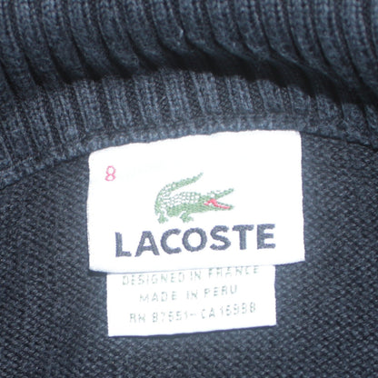 Lacoste Men’s Black Cotton 1/4 Zip Jumper 3XL High Neck Classic Knit