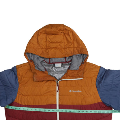 Columbia Boys Multicoloured XL Puffer Jacket Hooded Lightweight Water Resistant