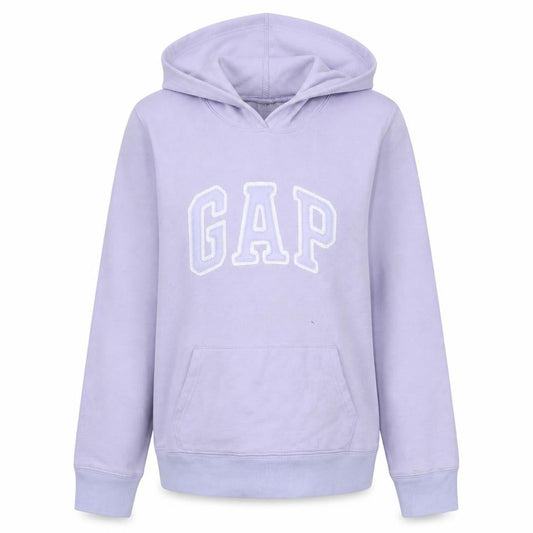 Gap Women Lavender Pullover Hoodie M Cotton Blend Logo Casual