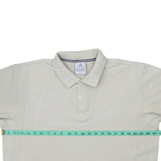 Adidas Men's Beige XL Polo Shirt Short Sleeve Cotton Classic Fit