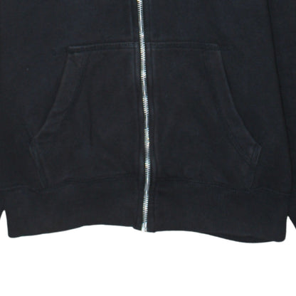 Nike Womens Black Full Zip Hoodie Small Cotton Blend Logo Sweatshirt