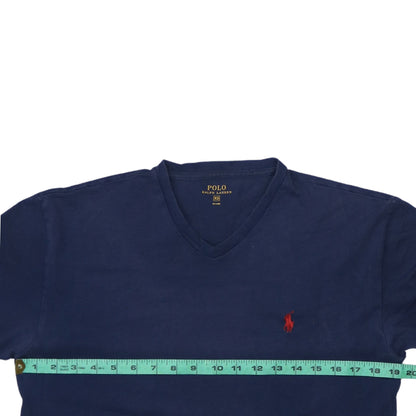 Ralph Lauren Men's Blue V-Neck Cotton Short Sleeve T-Shirt XS