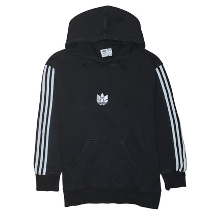 Adidas Womens Black Size 10 Pullover Hoodie with Stripes and Logo
