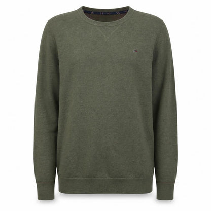 Tommy Hilfiger Men's Green XL Cotton Crew Neck Pullover Jumper