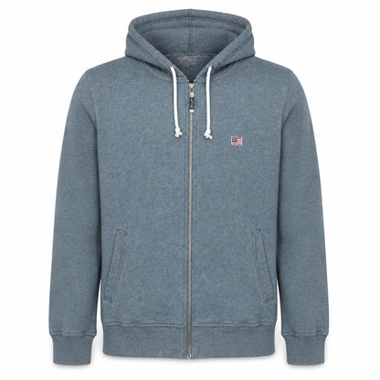 Wrangler Mens Blue Full Zip Hoodie Regular Fit Cotton Sweatshirt Size L