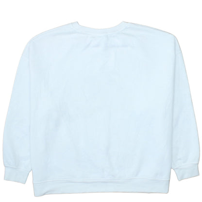Disney Women White 2XL Pullover Sweatshirt Mickey Graphic Cotton Blend