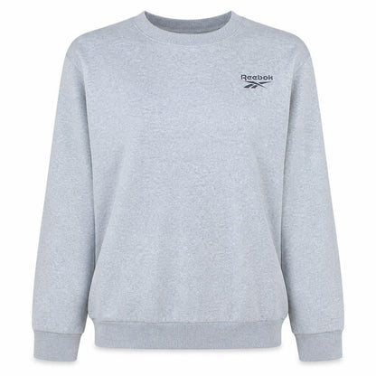 Reebok Womens Grey Crew Neck Pullover Sweatshirt L Casual Sportswear