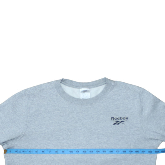 Reebok Womens Grey Crew Neck Pullover Sweatshirt L Casual Sportswear