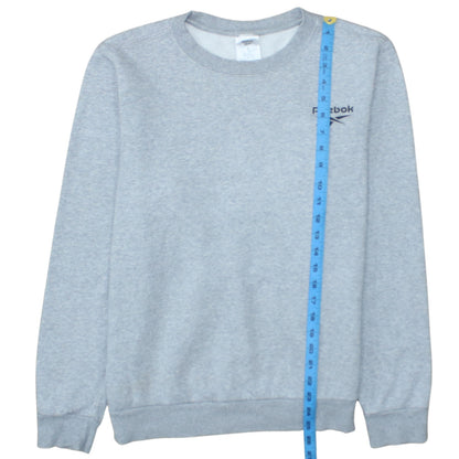 Reebok Womens Grey Crew Neck Pullover Sweatshirt L Casual Sportswear