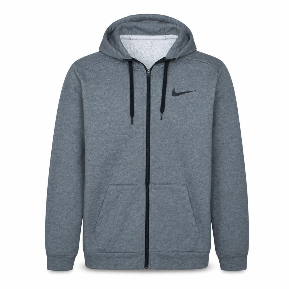 Nike Men's Grey Dri-Fit Full Zip Hoodie M Sportswear