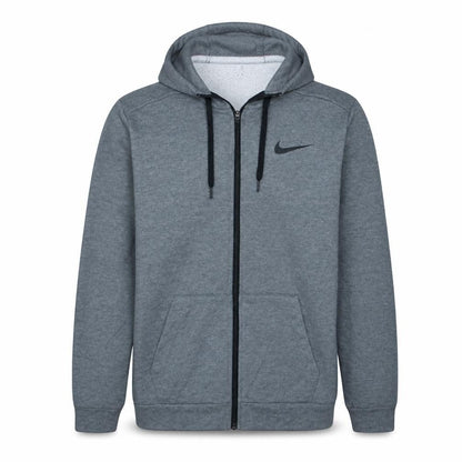 Nike Men's Grey Dri-Fit Full Zip Hoodie M Sportswear