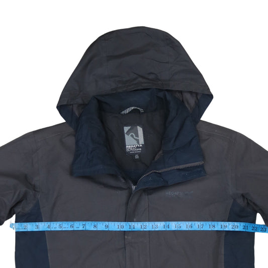 Regatta Men’s Black Waterproof Hooded Rain Coat Jacket Size S