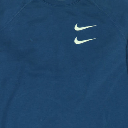 Nike Men's Blue Pullover Sweatshirt M Graphic Sports Logo Crew Neck