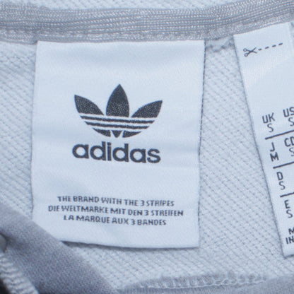 adidas Mens Grey Pullover Hoodie Medium Logo Fleece Sportswear