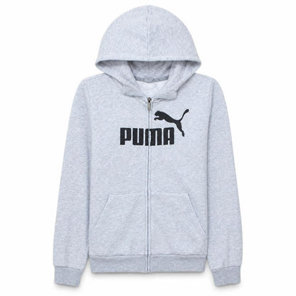 Front view of Puma women’s grey full zip hoodie uk 14 l hooded sweatshirt