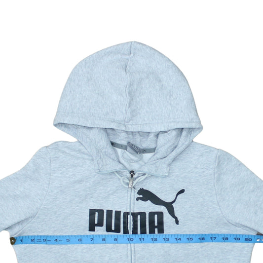 Puma Womens Grey Full Zip Hoodie UK 14 L Hooded Sweatshirt
