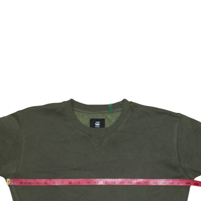G-Star RAW Men's Green Crew Neck Pullover Sweatshirt L