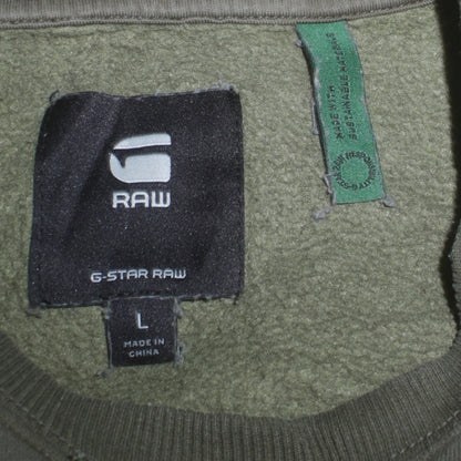 G-Star RAW Men's Green Crew Neck Pullover Sweatshirt L