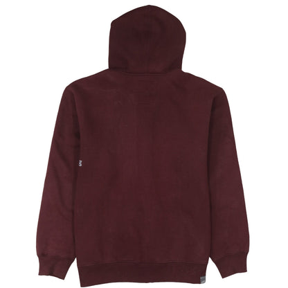 Vans Men Burgundy Full Zip Hoodie Medium Cotton Blend Logo
