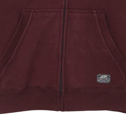 Vans Men Burgundy Full Zip Hoodie Medium Cotton Blend Logo