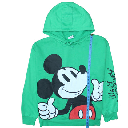 Disney Women Green Mickey Mouse Pullover Hoodie XL