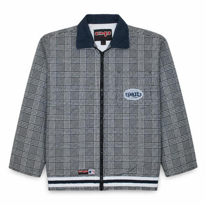 CMP Team Sport Men's Black Check Bomber Jacket L Cotton Yankees Style