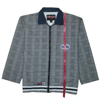 CMP Team Sport Men's Black Check Bomber Jacket L Cotton Yankees Style