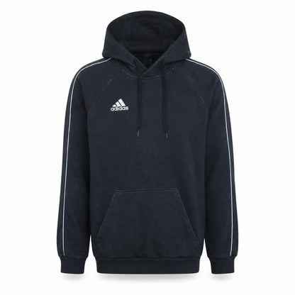 Front view of Adidas Men's Black Pullover Hoodie, size S, Sports Fleece Sweatshirt