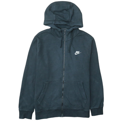 Nike Men's Black Full Zip Hoodie L Regular Cotton Blend