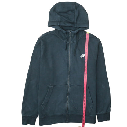 Nike Men's Black Full Zip Hoodie L Regular Cotton Blend