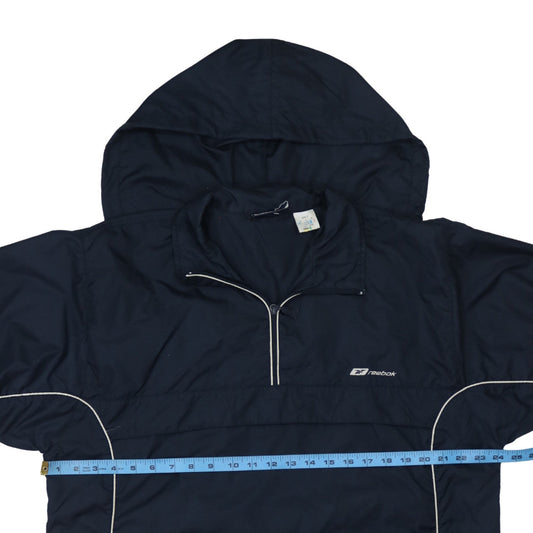 Reebok Mens Blue Small Windbreaker Hooded Lightweight Jacket