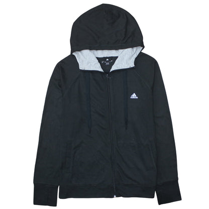 Adidas Womens Black Full Zip Hoodie XL Climalite Lightweight Hooded