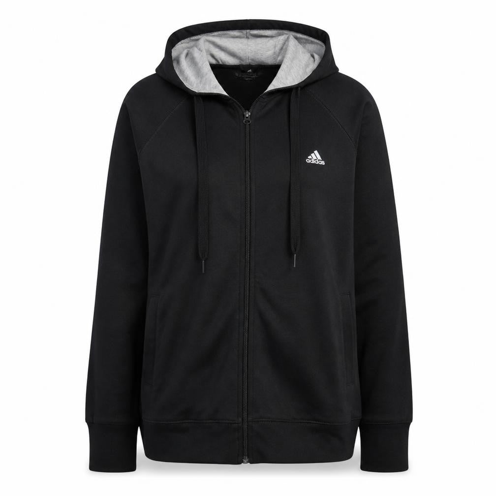 Adidas Womens Black Full Zip Hoodie XL Climalite Lightweight Hooded