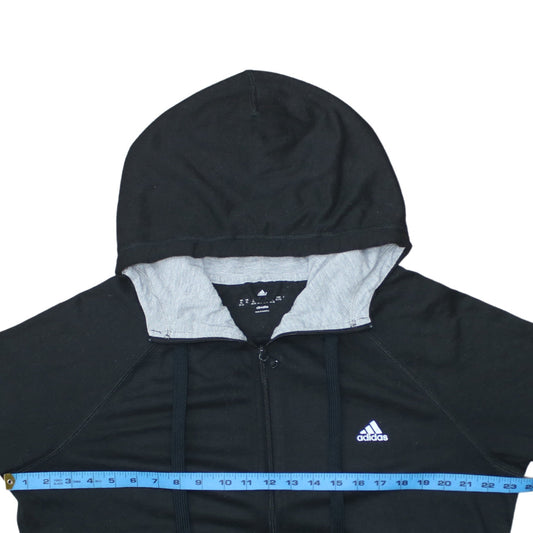 Adidas Womens Black Full Zip Hoodie XL Climalite Lightweight Hooded