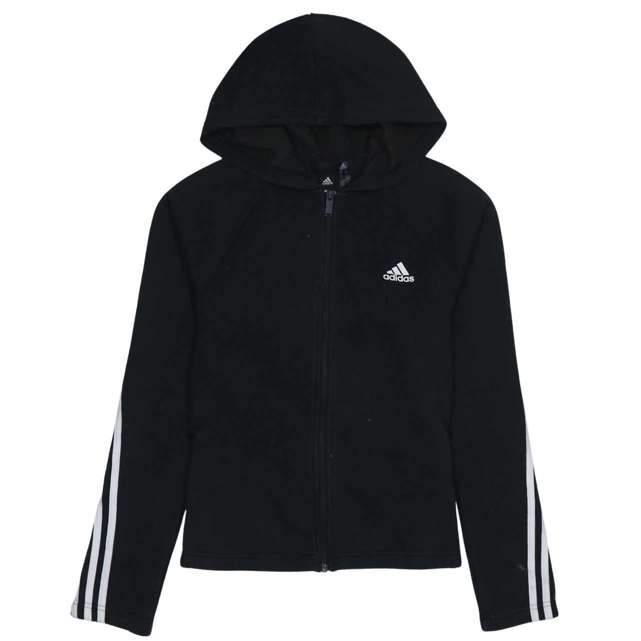 Adidas Women's Black Full Zip Hoodie Size 12 Regular Fit Sportswear