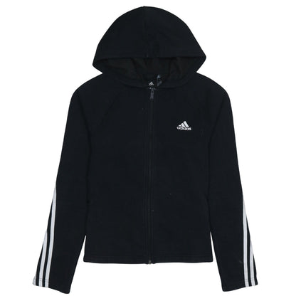 Adidas Women's Black Full Zip Hoodie Size 12 Regular Fit Sportswear