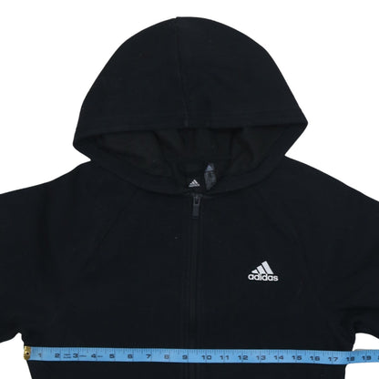Adidas Women's Black Full Zip Hoodie Size 12 Regular Fit Sportswear
