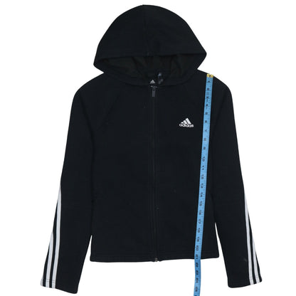 Adidas Women's Black Full Zip Hoodie Size 12 Regular Fit Sportswear