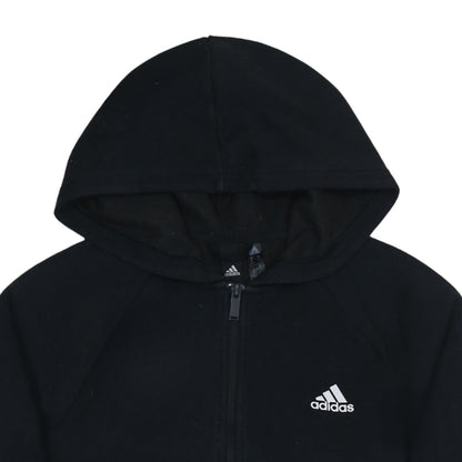 Adidas Women's Black Full Zip Hoodie Size 12 Regular Fit Sportswear