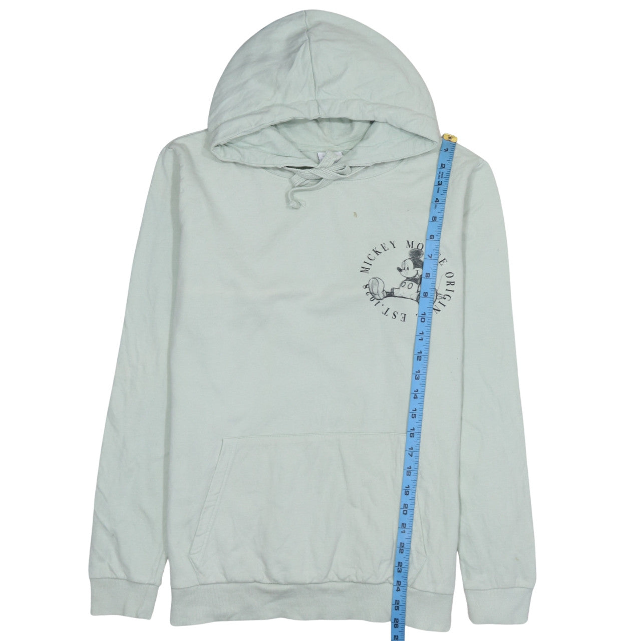 Disney Women’s Mint Green Mickey Mouse Cotton Hoodie Size 14 XL